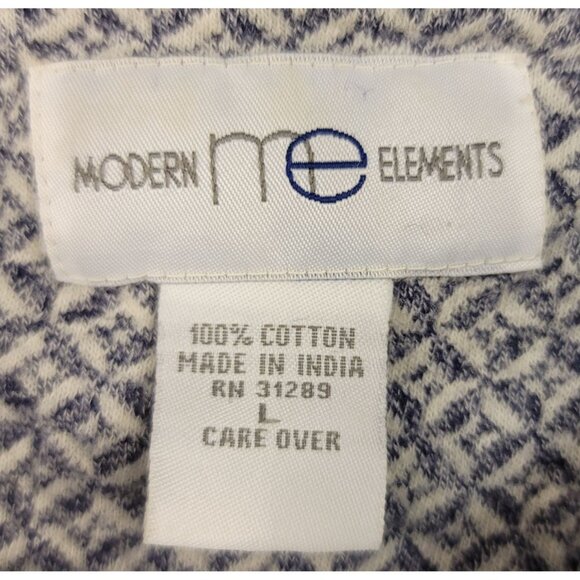 Modern Elements Mens XL Polo Cotton Gray White Pattern Short Sleeve - Picture 5 of 8